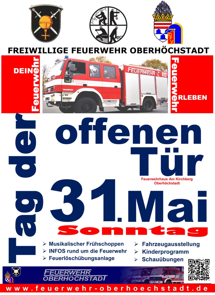 Am  31. Mai 2015 findet der Tag der offenen Tür der Feuerwehr Oberhöchstadt statt.